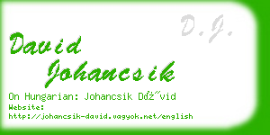 david johancsik business card